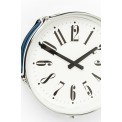 Wall clock Drum Blue, d34cm
