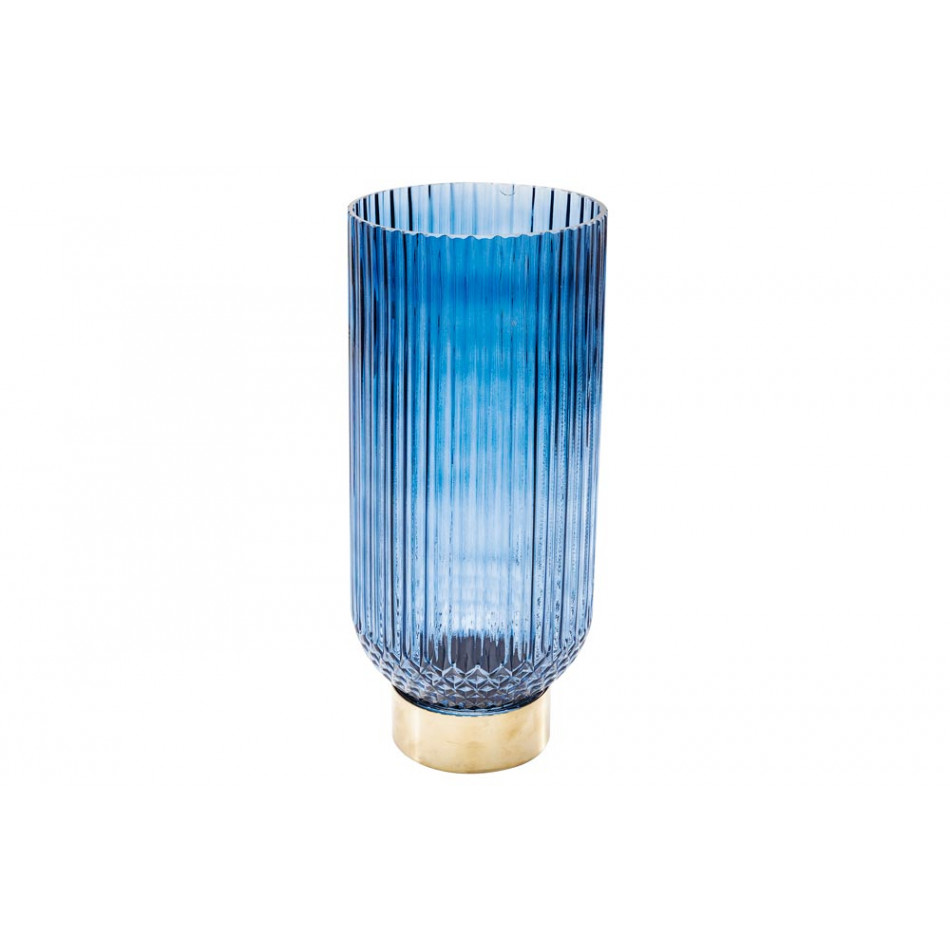 Vase Barfly, dark blue, glass, H34cm D15cm