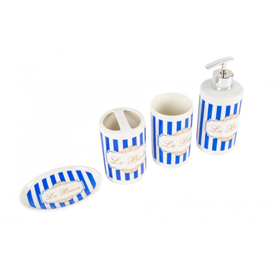 Porcelain bathroom set  Le Bain Stripes, 4 items in set