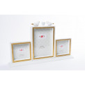 Table photo frame white/gold, 10x10cm/13x18cm