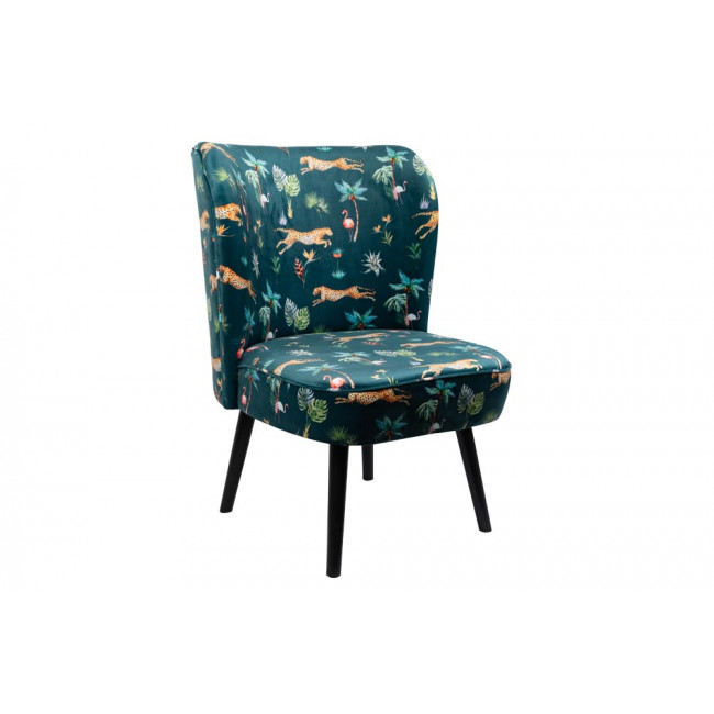 Chair velvet Jungle Print, 62x61x87cm