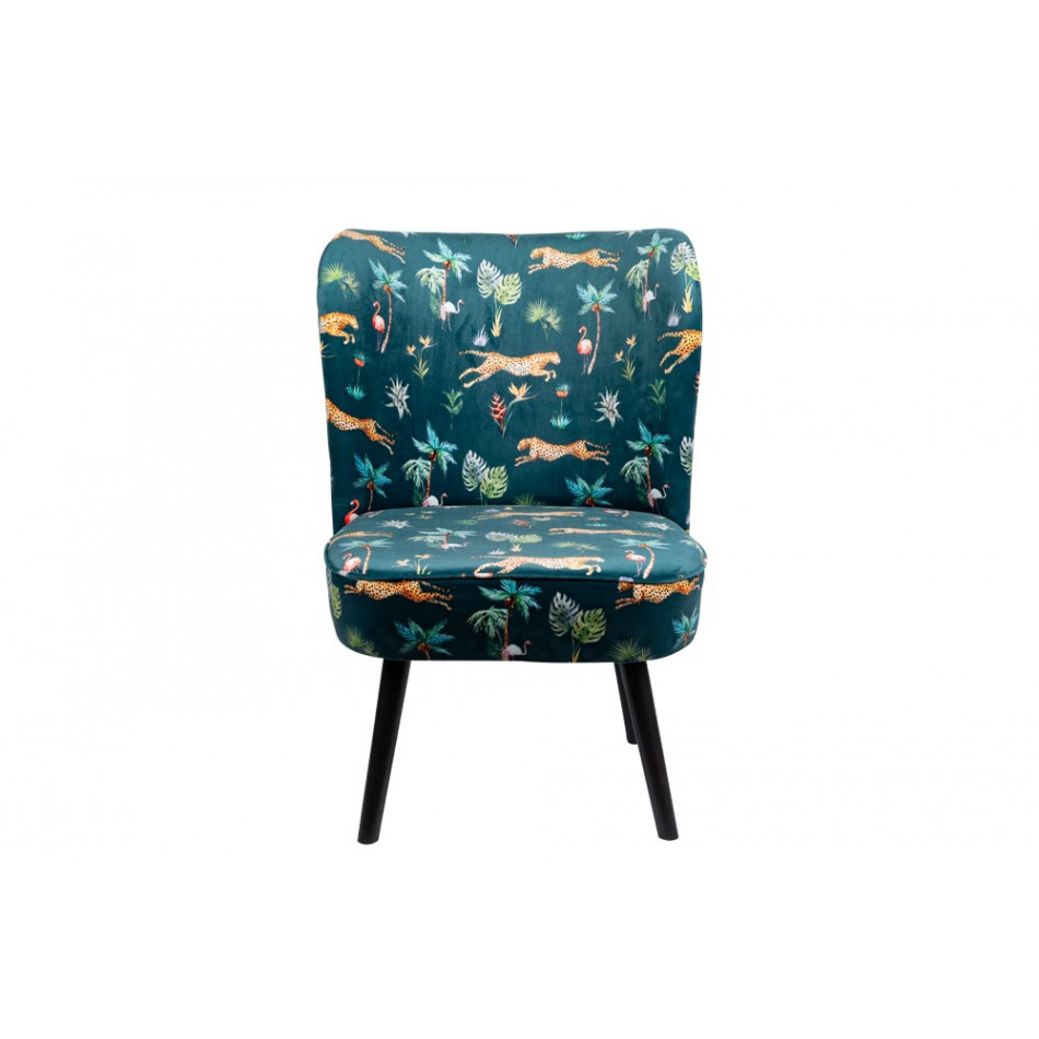 Chair velvet Jungle Print, 62x61x87cm