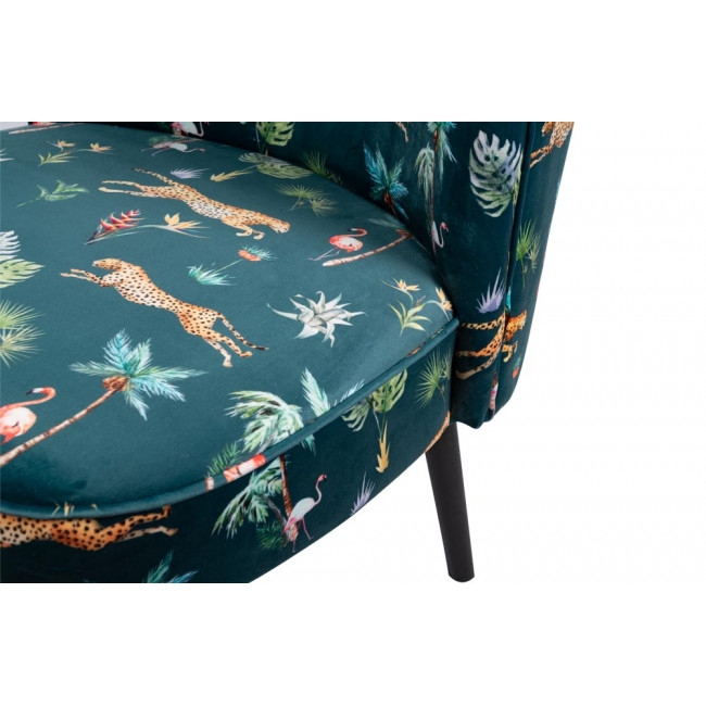 Chair velvet Jungle Print, 62x61x87cm