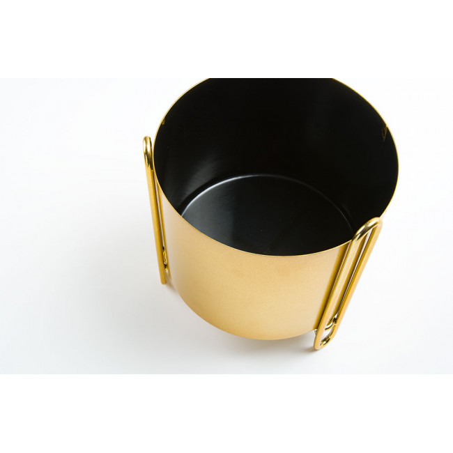 Flower pot, metal, gold colour, D18x20cm