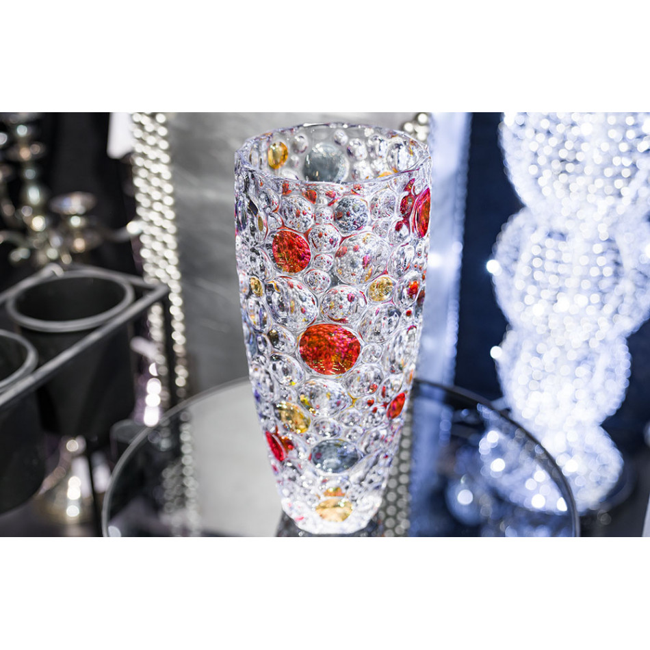 Crystal Vase LISBOA, multicolor, H-35cm, D-15cm