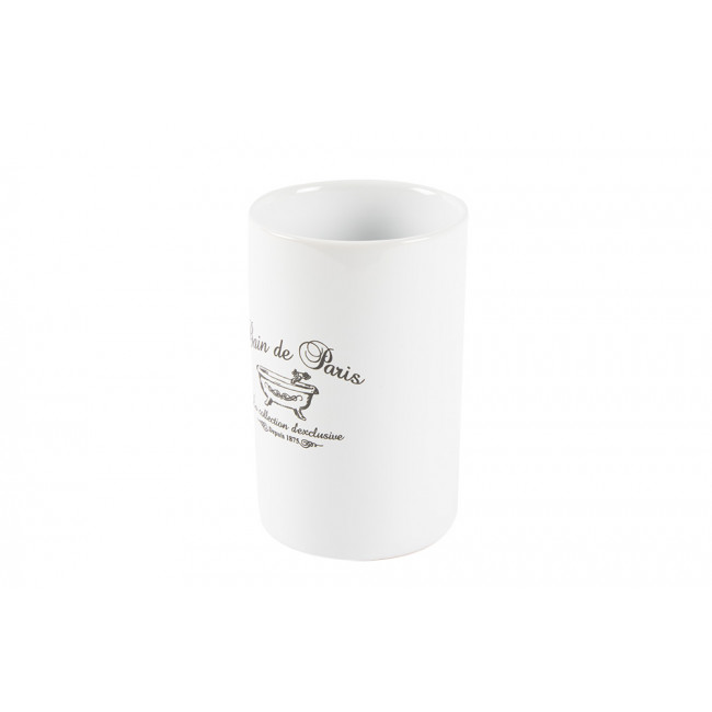 Ceramic tumbler, white, D7.5, H11.5cm