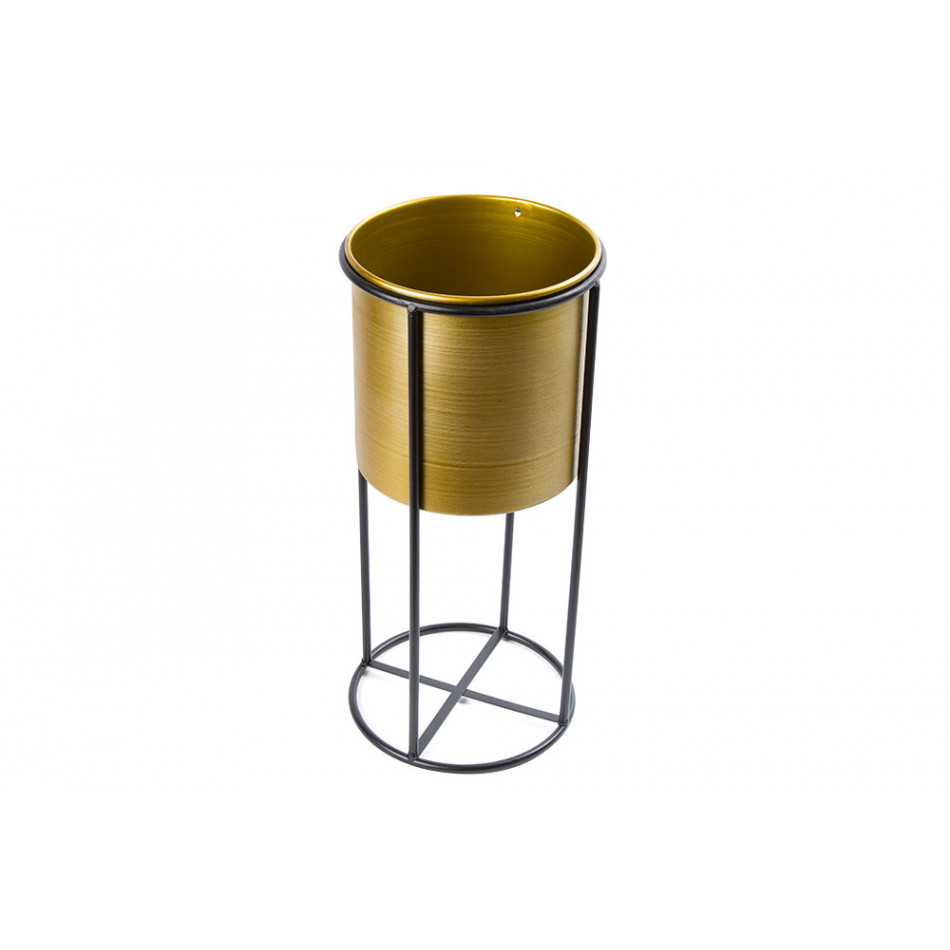 Flower pot with stand, golden/black, 36cm x  D16.5cm