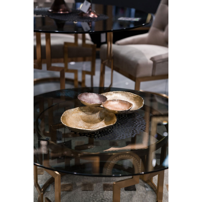 Coffee table Moro, smoked glass D90x44.5cm