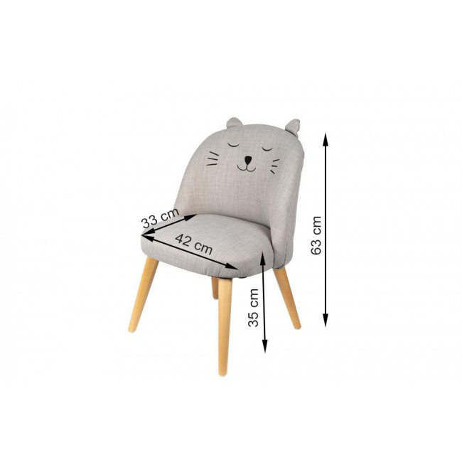 Kids chair Catys, grey, 49x48x53cm, seat height 35cm