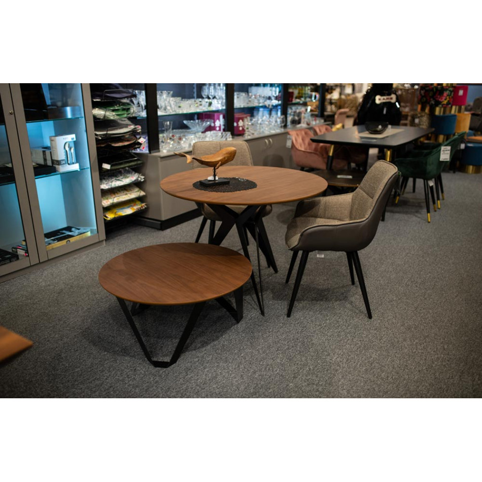 Coffe table round Silan 80x38cm, Walnut veneer
