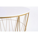 Стол с местом для хранения M, дерево/металл, золотистый/белый  H34.5cm D43cm