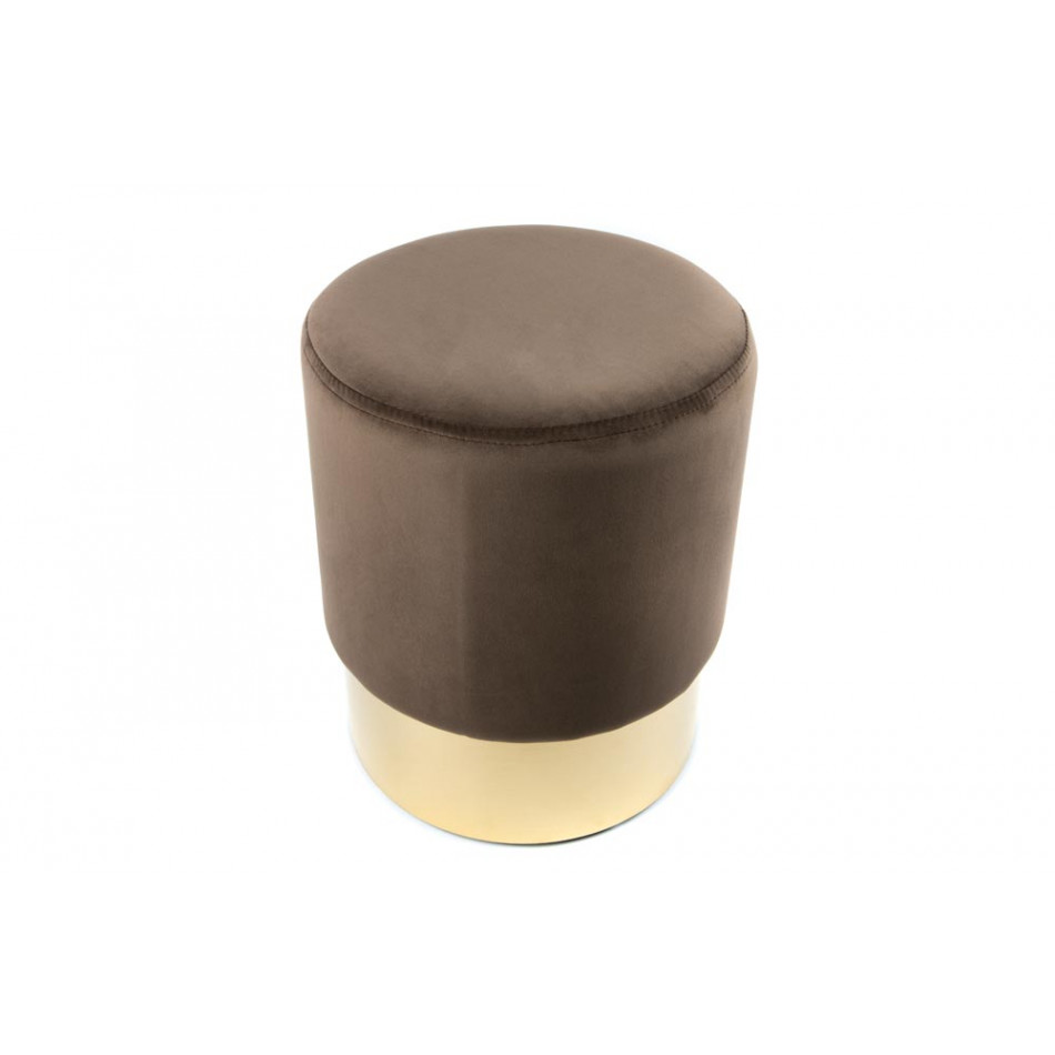 Stool Noto, brown/ golden base, 35x42cm