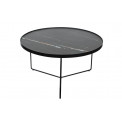 Coffee table Soliera L, D80cm, H45cm, black, metal/glass