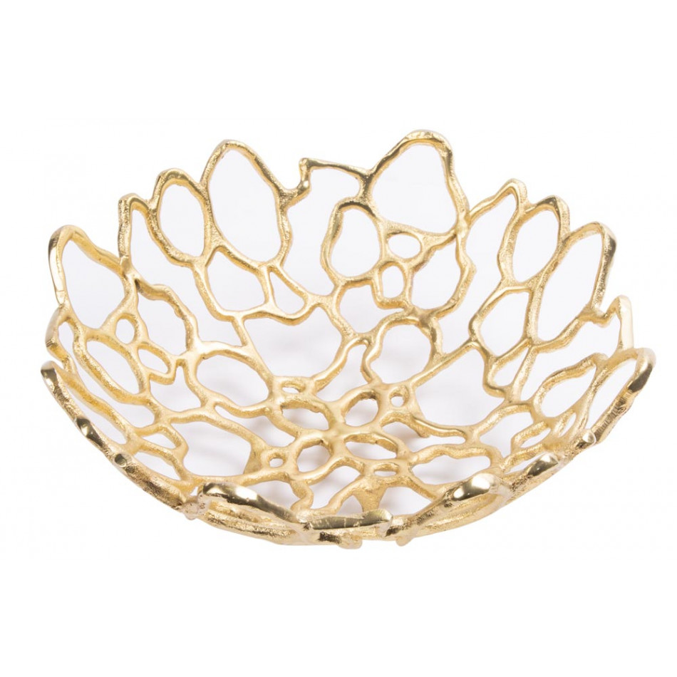 Decorative round bowl Crown, golden, 30x10cm