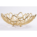 Декоративная круглая чаша Crown, золотистая, 30x10см