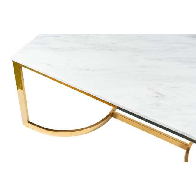 Coffee table Alba, stainless steel/artificial marble , 122x63.5x47cm
