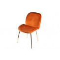 Dining chair Troja,  orange, velvet, 58x46x88cm seat height 47cm