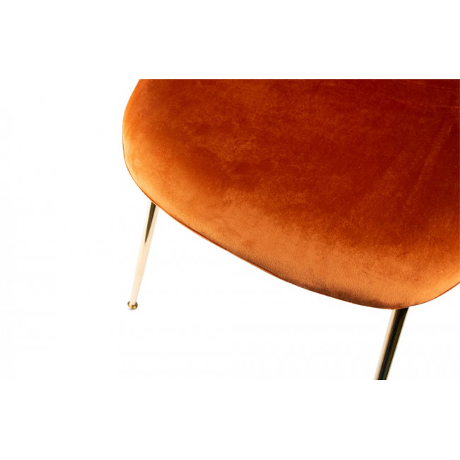 Обеденный стул Troja, оранжевый, бархат 58x46x88cm высота сиденья 47cm