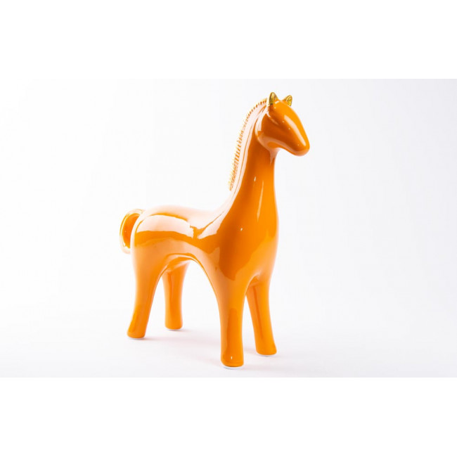 Decorative figure Horse, orange, ceramic, 24x23cm