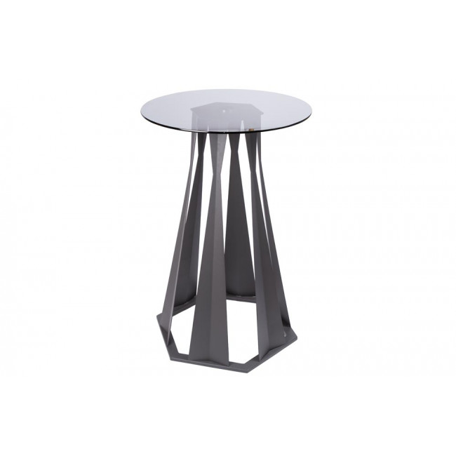 Барный стол Odense, серый стеклянный верх, D65 H100cm