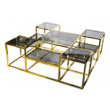 Coffee table Elgin, toned glass/golden, 120x120x40cm