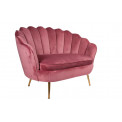Doubble armchair Shell, old-pink, H85x129x85cm, seat height 43cm