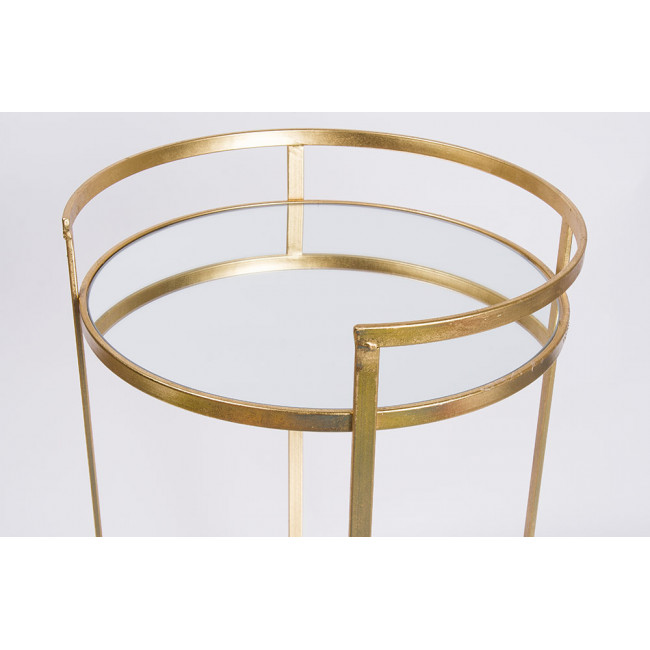 Metal table Barge M, mirror top, golden,  D39x64.5cm