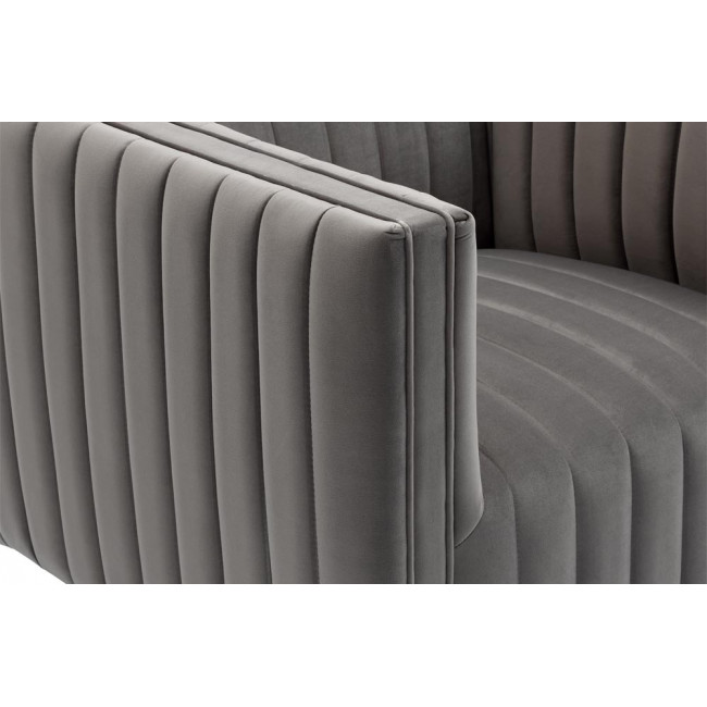 Club chair Hagen, grey, velvet, 90x88x71cm, seat height 45cm