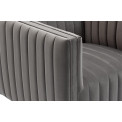 Club chair Hagen, grey, velvet, 90x88x71cm, seat height 45cm