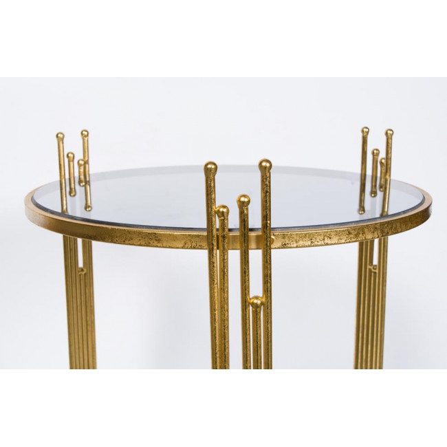 Side table Bahia L, golden, D41.5 H67cm