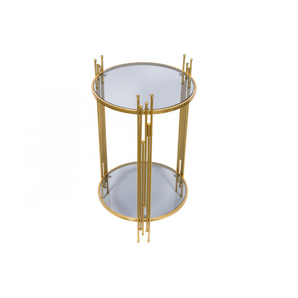 Side table Bahia M, golden, D35 H62cm