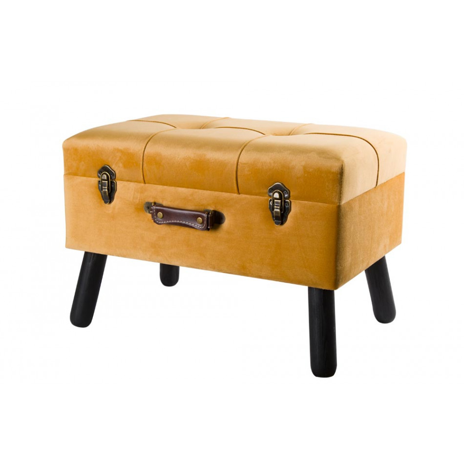 Wooden stool-box Filippe M, yellow, 54x35x37cm