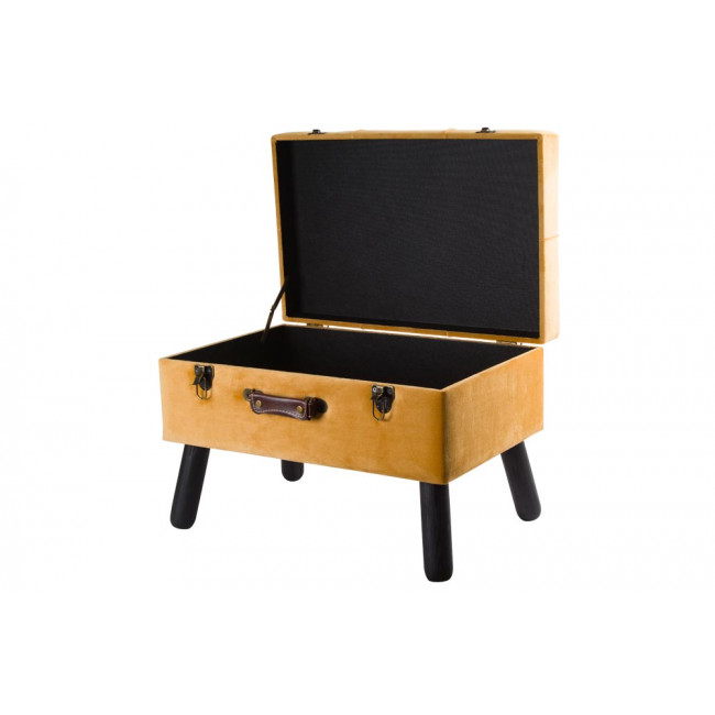 Wooden stool-box Filippe M, yellow, 54x35x37cm
