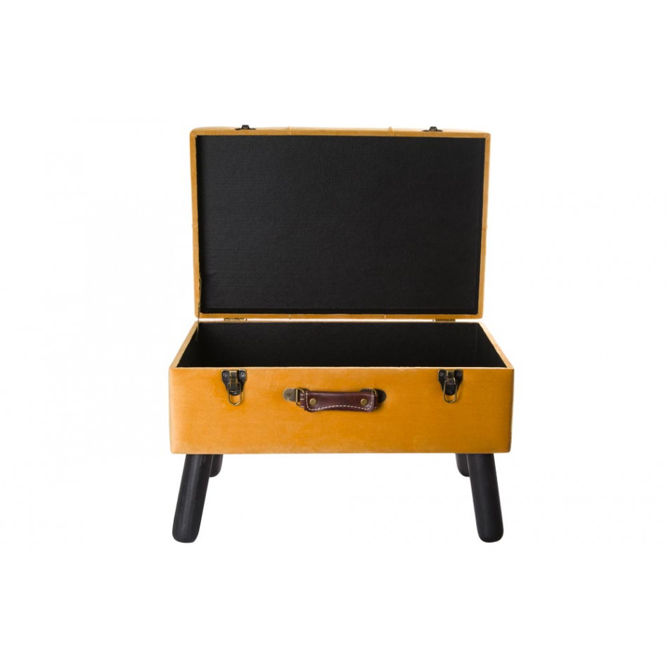 Wooden stool-box Filippe M, yellow, 54x35x37cm