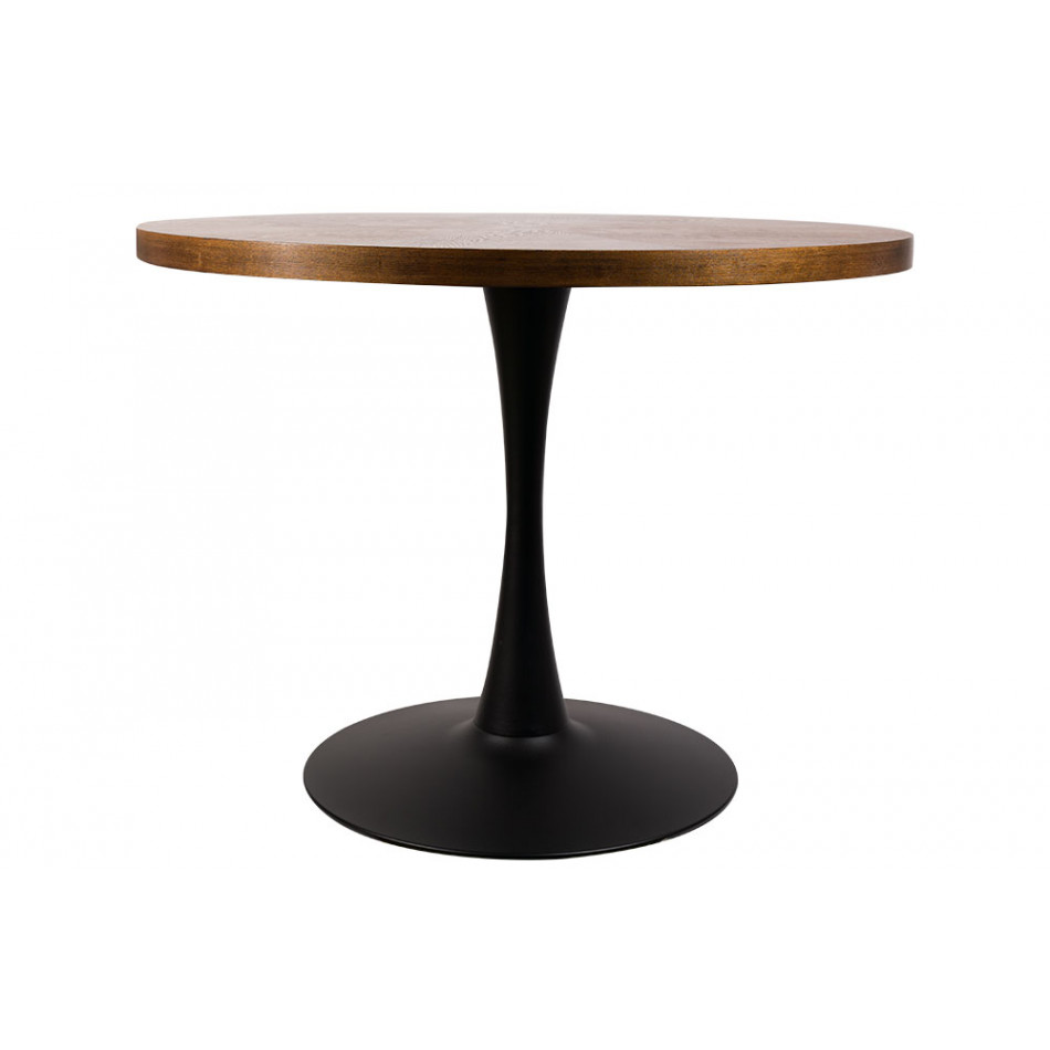 Dining table Torino, walnut wood veneer, D100xH76cm