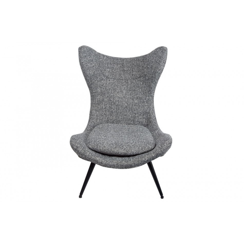 Кресло Zento, серое, H-100x77x90 см, высота сиденья 40 см