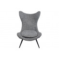 Кресло Zento, серое, H-100x77x90 см, высота сиденья 40 см