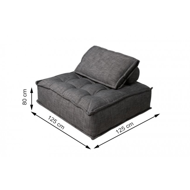 Lounge chair Element, grey colour, 125x125x80cm, seat height 50cm