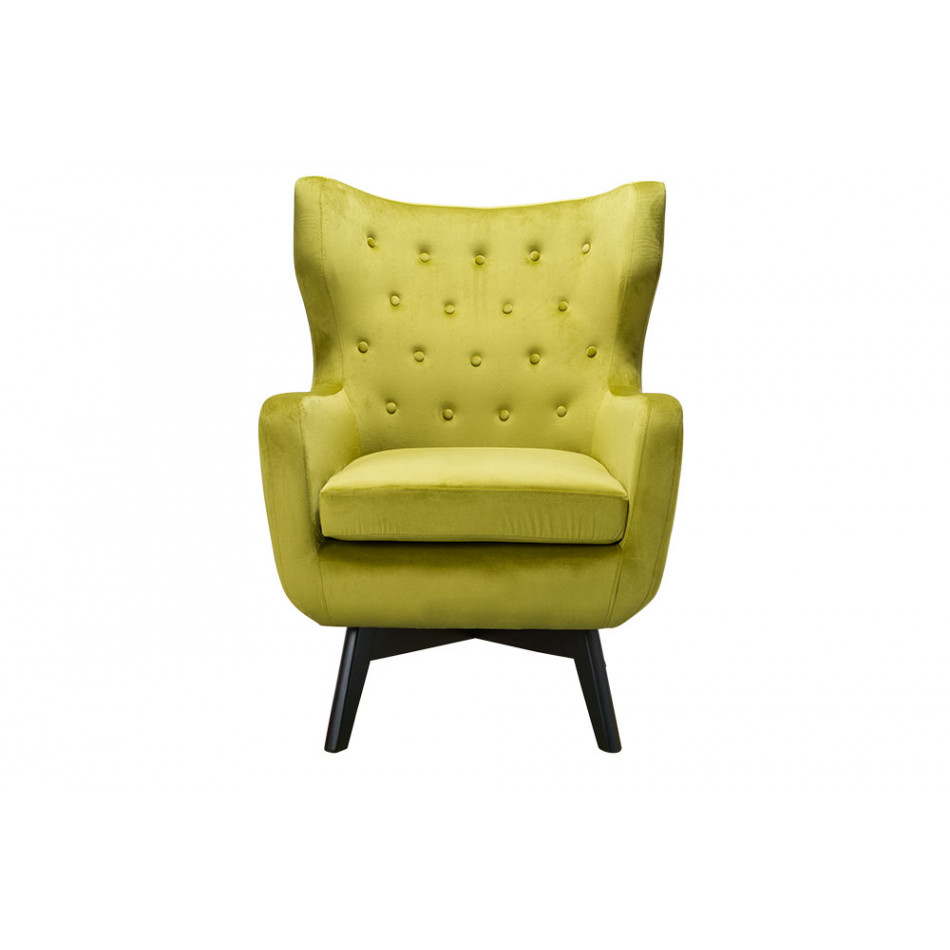 Armchair Dunkel, olive colour, H103x76x80cm, seat height 50cm