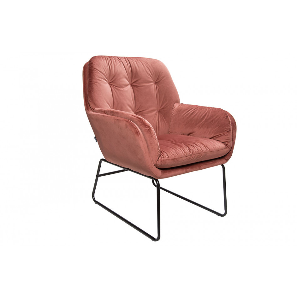 Armchair Aspena, pink colour, H87x75x88cm, seat height 45cm