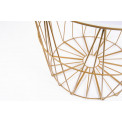 Table with strorage space L, wood/metal, golden/white, 50x50x42cm