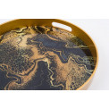 Tray, golden/black L, D38x4cm