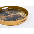 Tray, golden/black L, D38x4cm