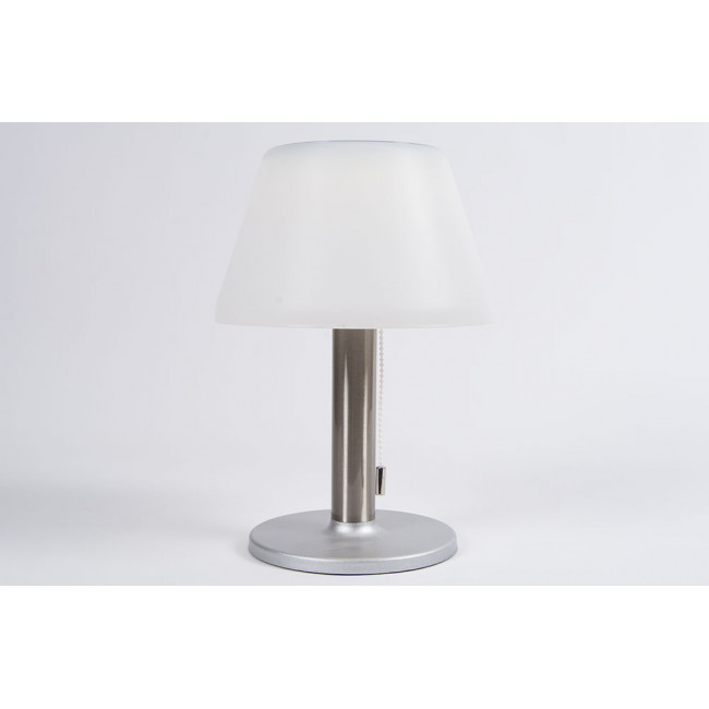 LED table lamp with solar bettery, white, H28cm D20cm