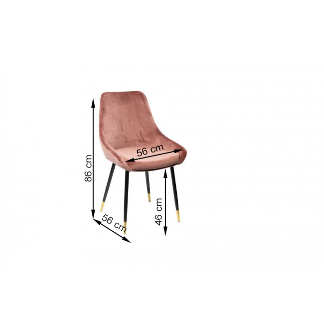 Chair Santana, pink, H-86x56x56cm, seat H-46cm
