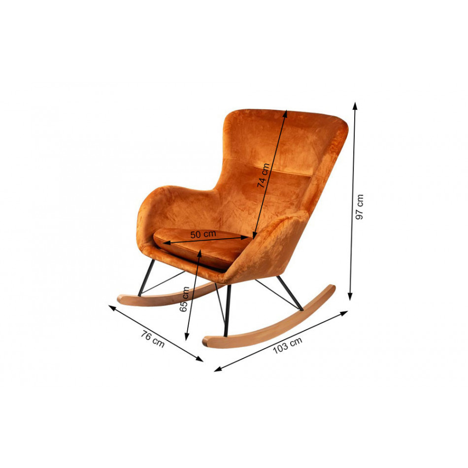 Кресло-качалка Amadeus, серо-коричневый H97x76x103см, высота сиденья 45см