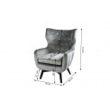 Armchair Dunkel, grey, H103x76x80cm, seat height 50cm