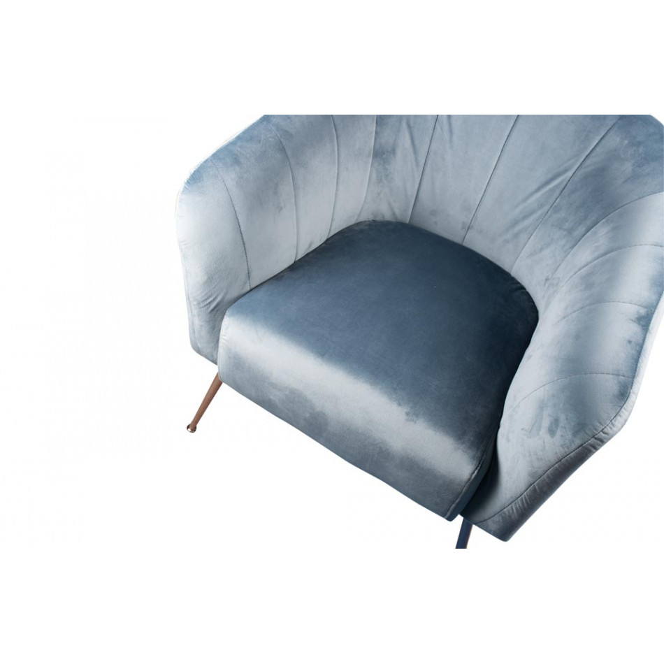 Кресло для отдыха Newyork, cиний бархат, 78x60x70cm высота сиденья 50cm