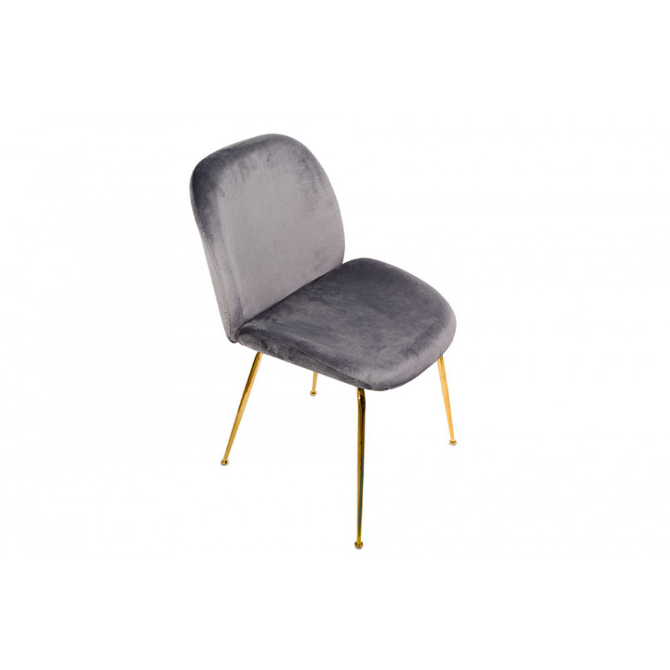 Обеденный стул Troja, серый, бархат, 58x46x88cm, высота сиденья 47cm