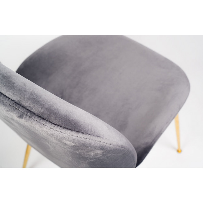 Dining chair Troja, grey, velvet, 58x46x88cm, seat height 47cm